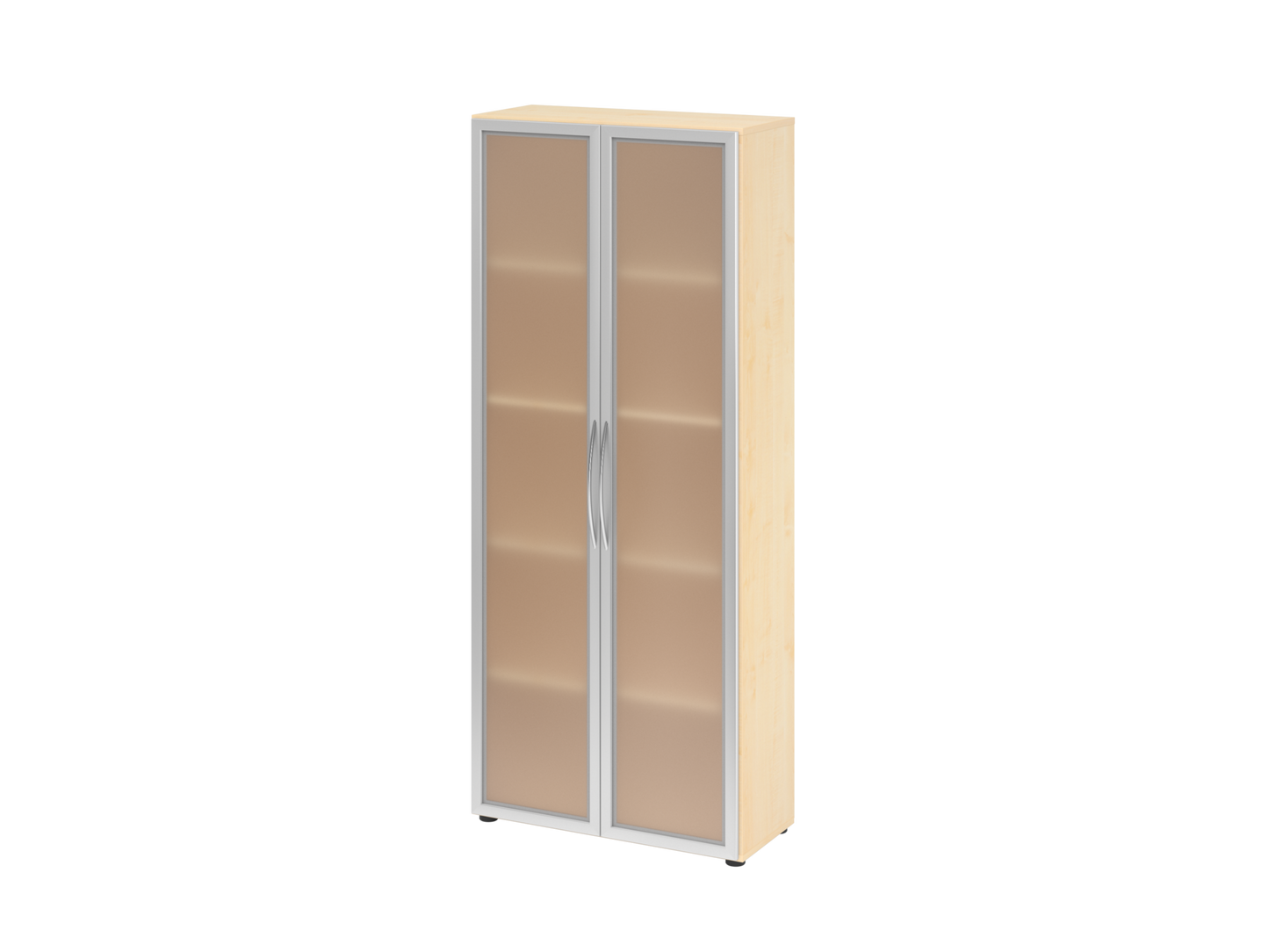 Glastürenschrank 5OH 34,6cm tief BM Ahorn