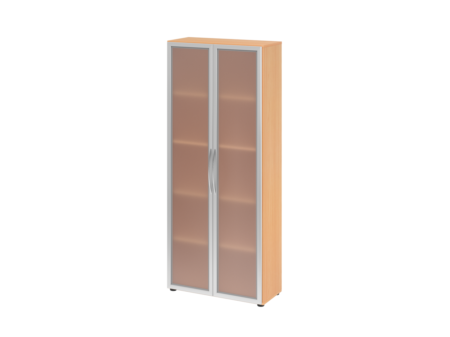 Glastürenschrank 5OH 34,6cm tief BM Ahorn