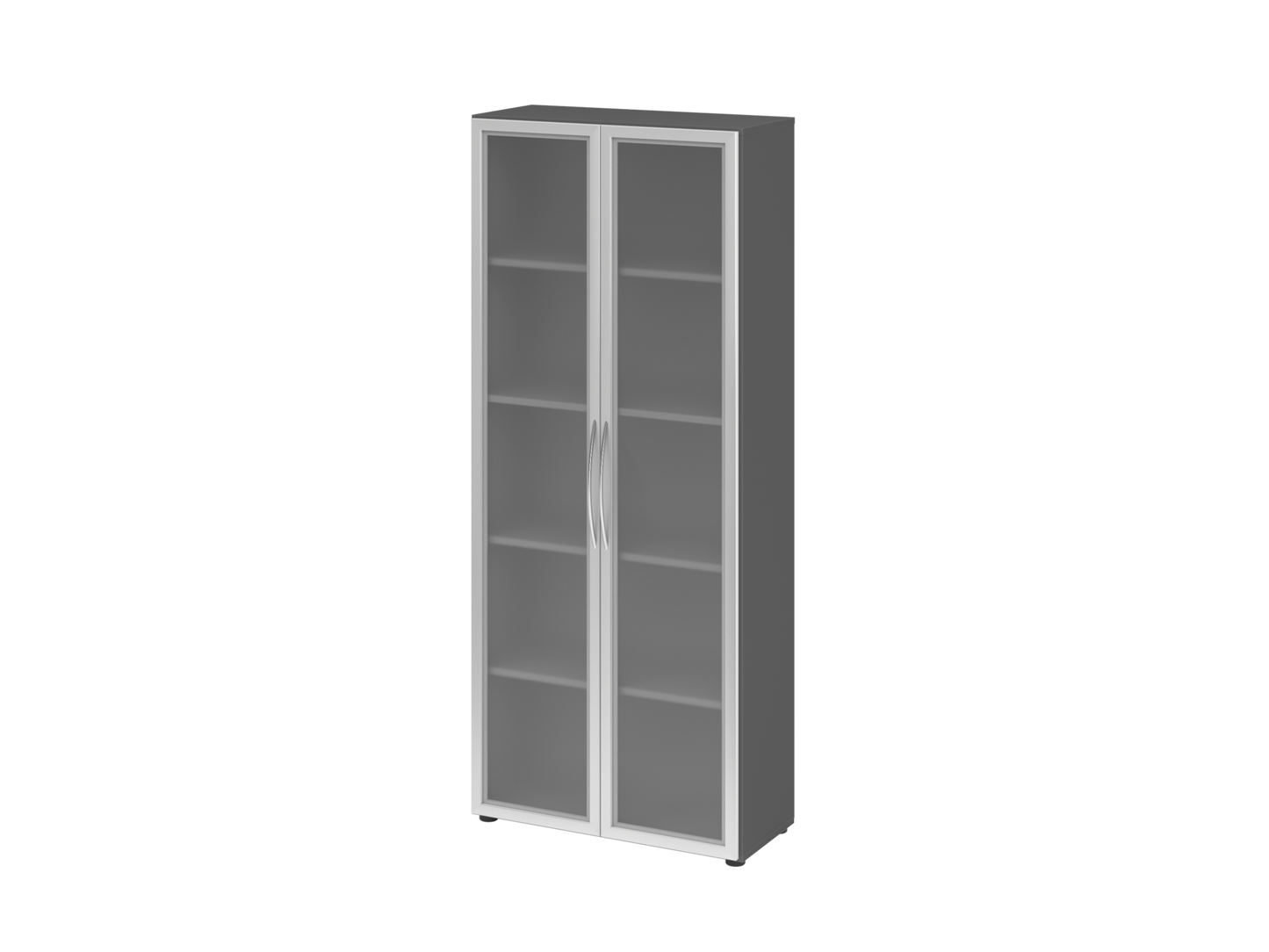 Glastürenschrank 5OH 34,6cm tief BM Ahorn