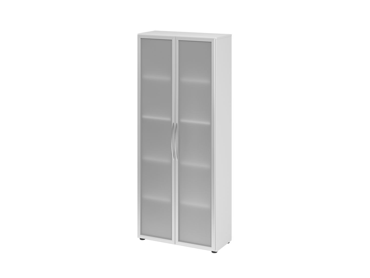 Glastürenschrank 5 OH – Milchglas & Metallgriff (188 cm hoch)