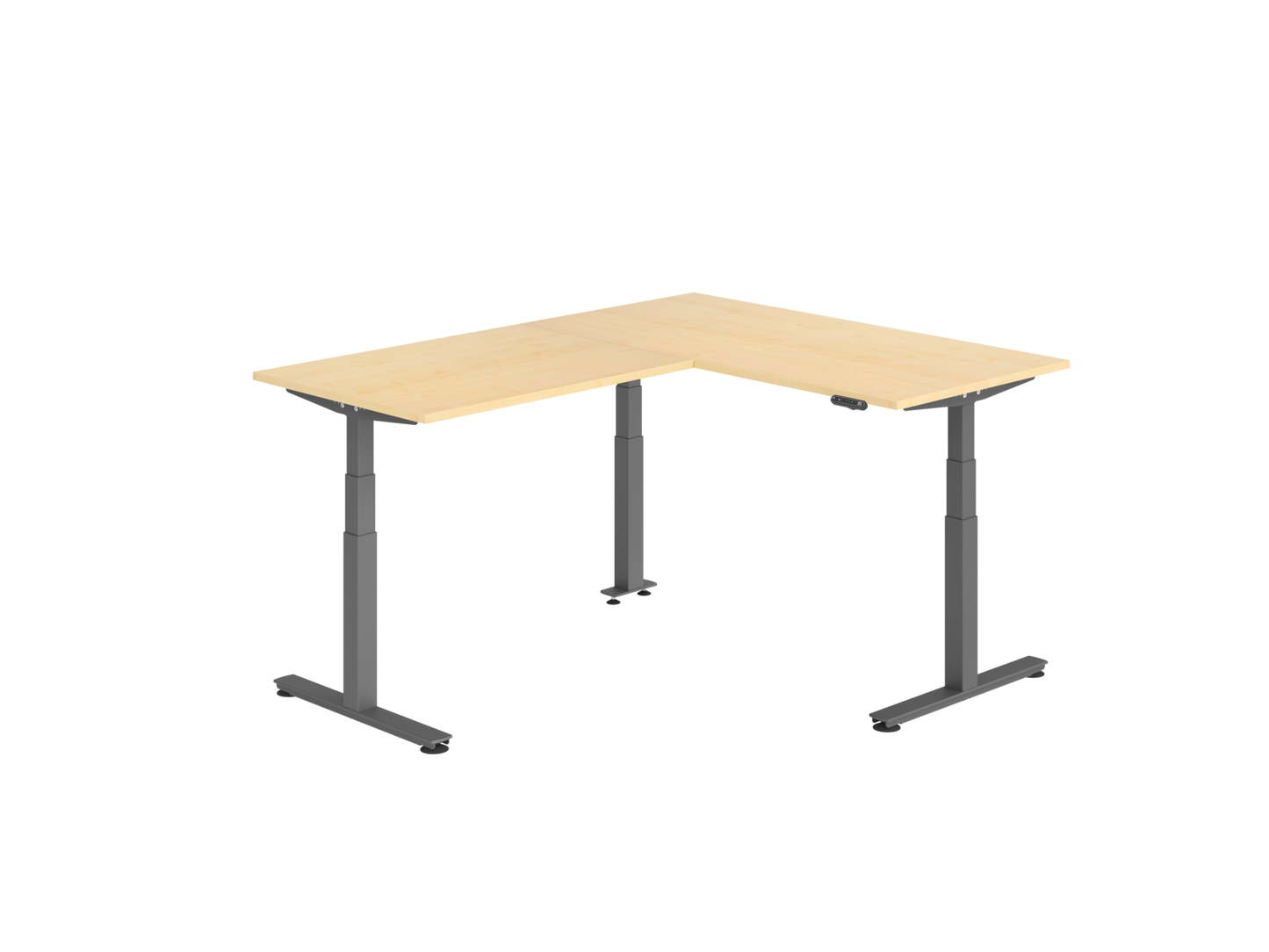 Ergonomischer Winkel-Schreibtisch höhenverstellbar ahorn - Sahinbanks
